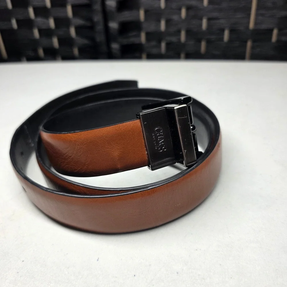 Chaps Mens Reversible Belt XL 34-36 Brown Black Gunmetal Buckle 12CH0114